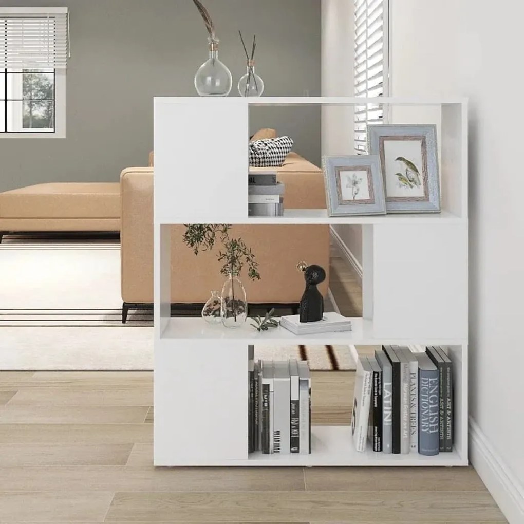vidaXL Estante/divisória 80x24x94 cm contraplacado branco