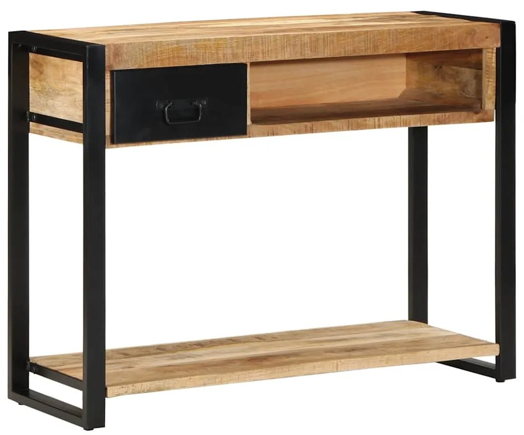 Mesa consola 100x35x75 cm manga de madeira áspera maciça