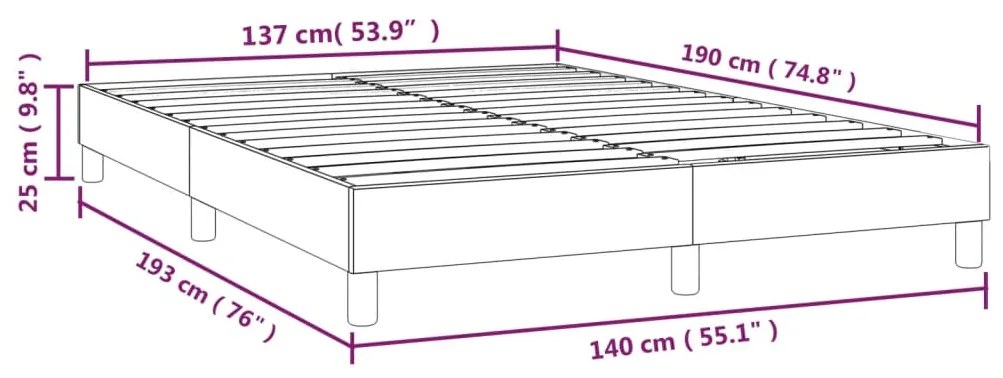 Estrutura de cama 140x190 cm veludo preto