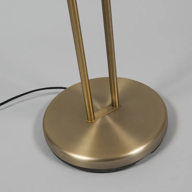 Candeeiro de pé moderno bronze com luz de leitura incl. LED - Eva Moderno
