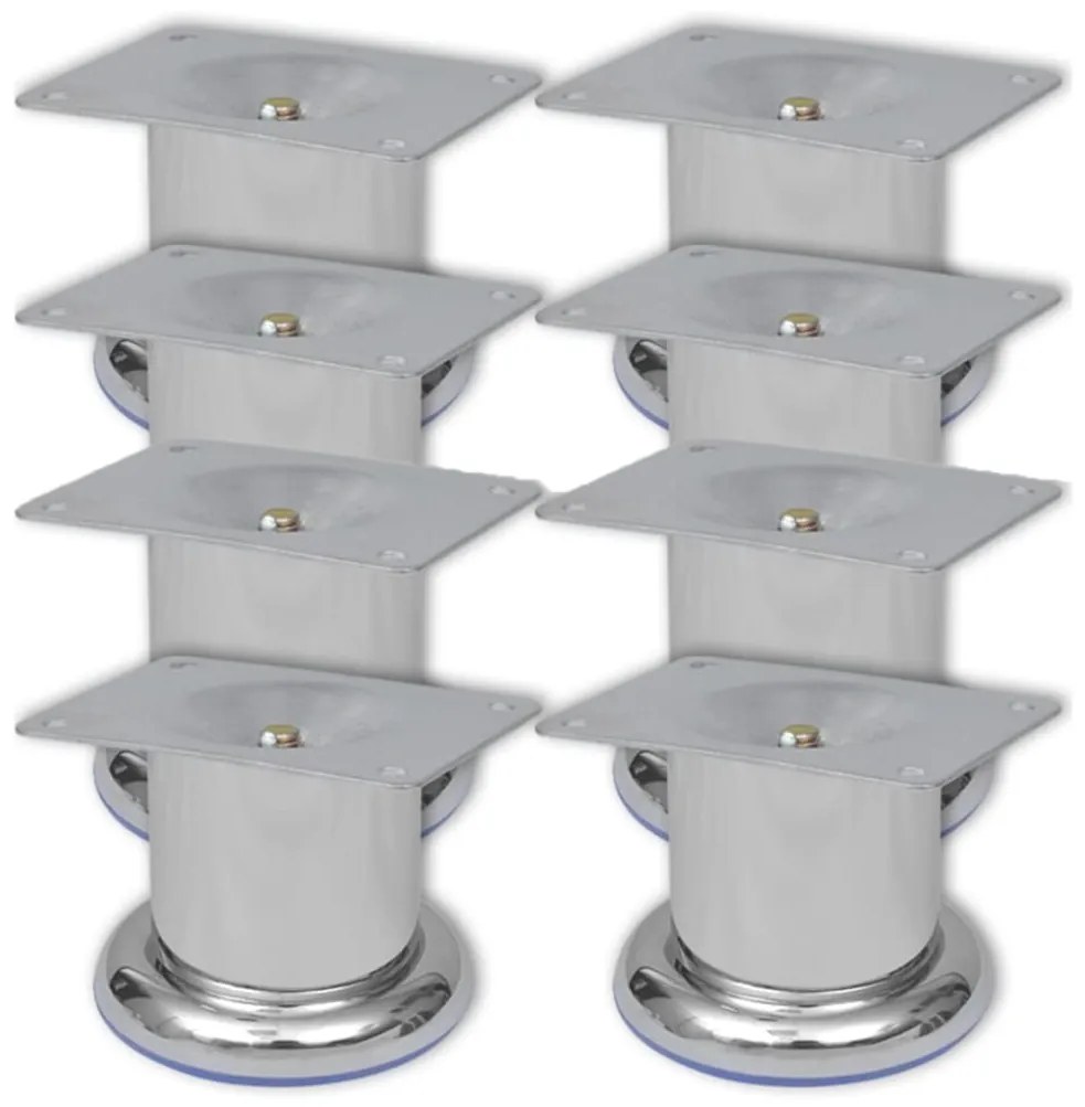 vidaXL Pés para sofá redondos 8 pcs 60 mm cromado