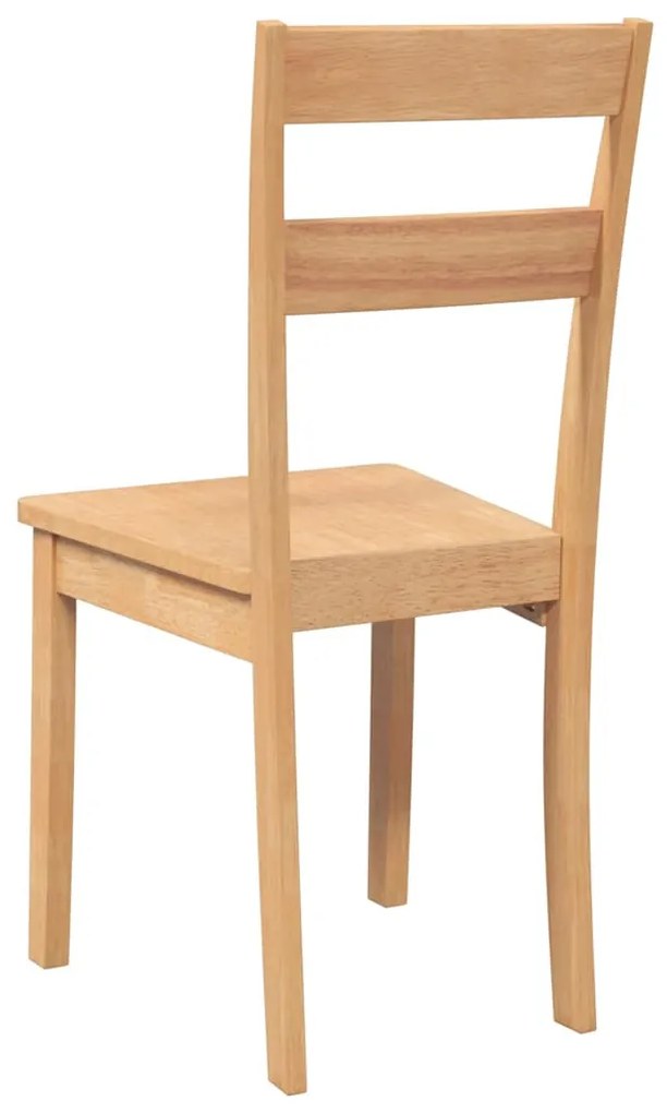 Cadeiras de jantar 2 pcs madeira seringueira maciça natural