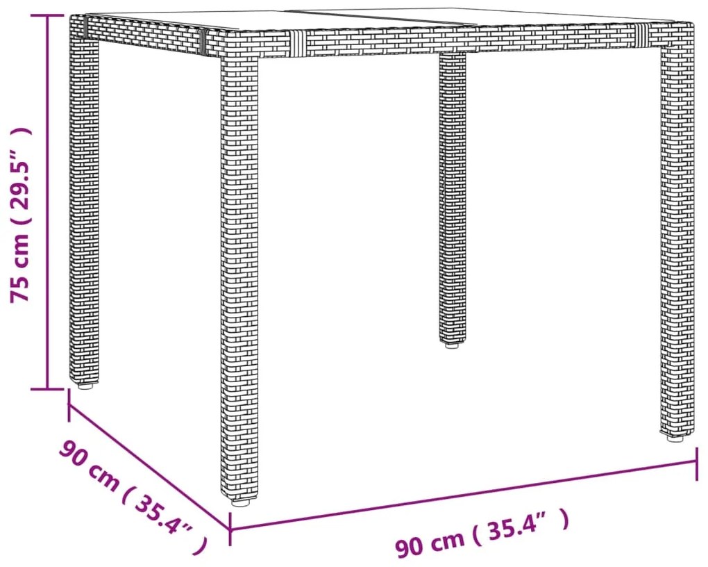 5 pcs conjunto de bistrô para jardim c/ almofadões vime PE bege