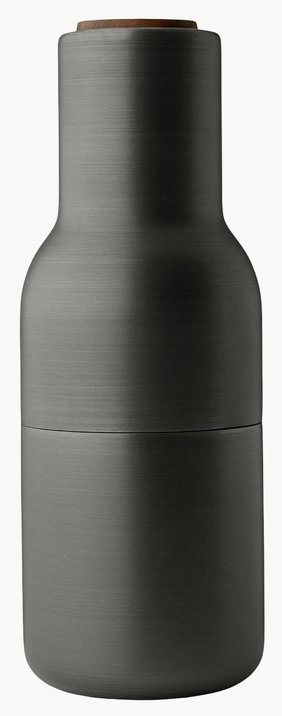 Moinhos de sal e pimenta com tampa em madeira de nogueira Bottle Grinder, conjunto de 2