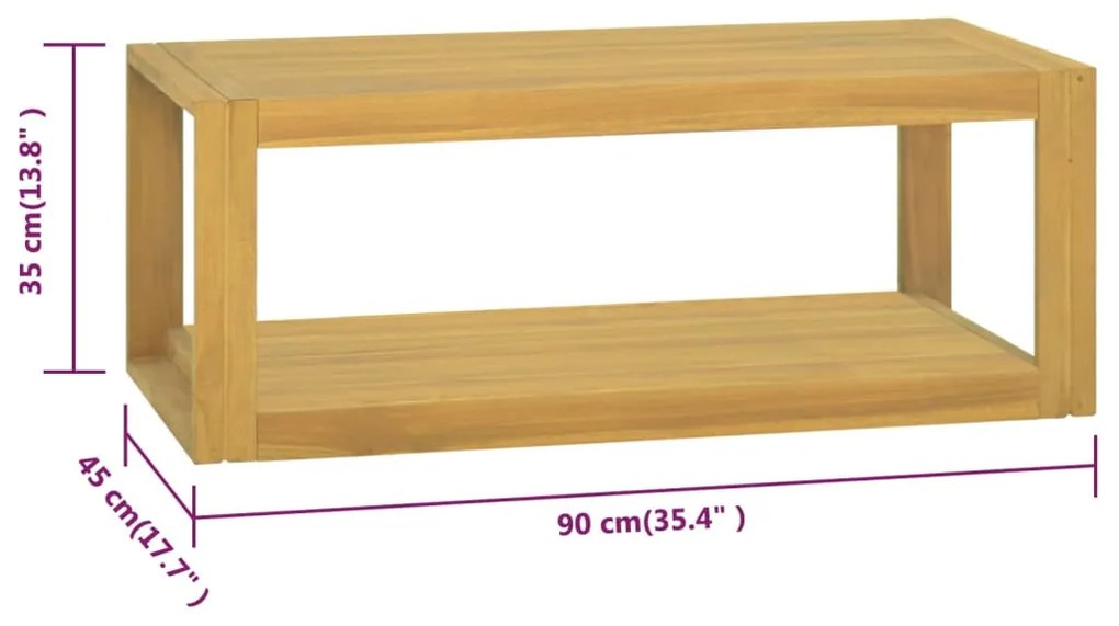 Armário de parede p/ casa de banho 90x45x35 cm teca maciça