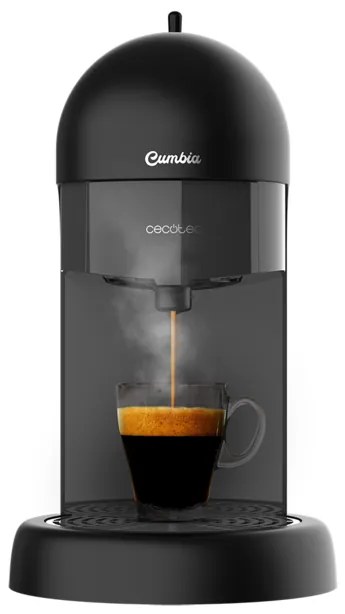 Máquina de café expresso com pressão de 19 bar Cumbia Capricciosa Preta, adequada para café moído e cápsulas monodose ESE, tanque de água de 600 ml, f