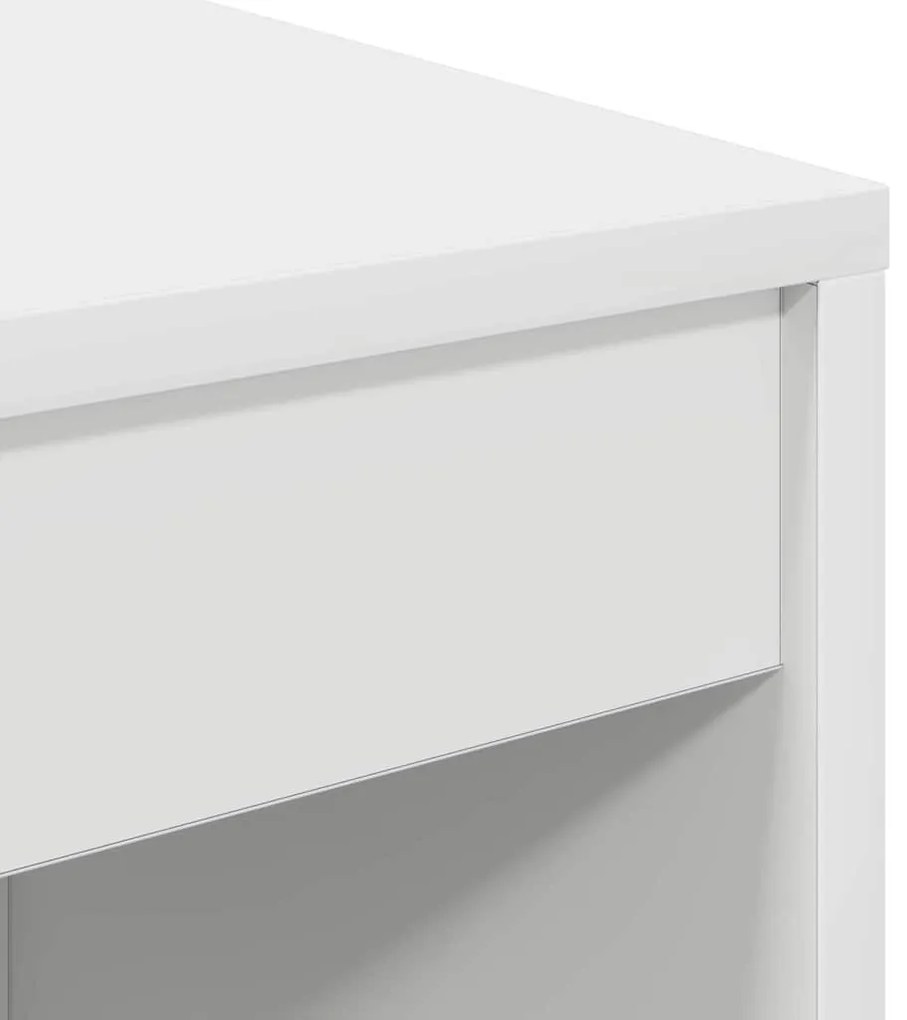 Mesa com Armazenamento Branca de Madeira Derivada