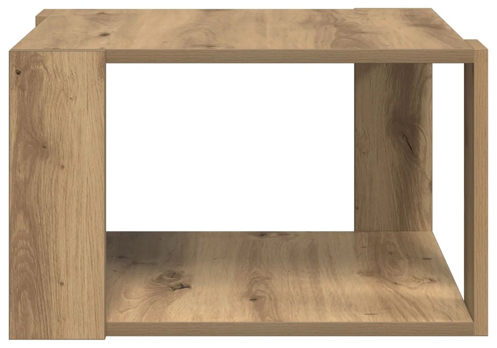 Mesa de Café Carvalho Artesanal 51,5x51,5x30 cm Madeira Engenheirada