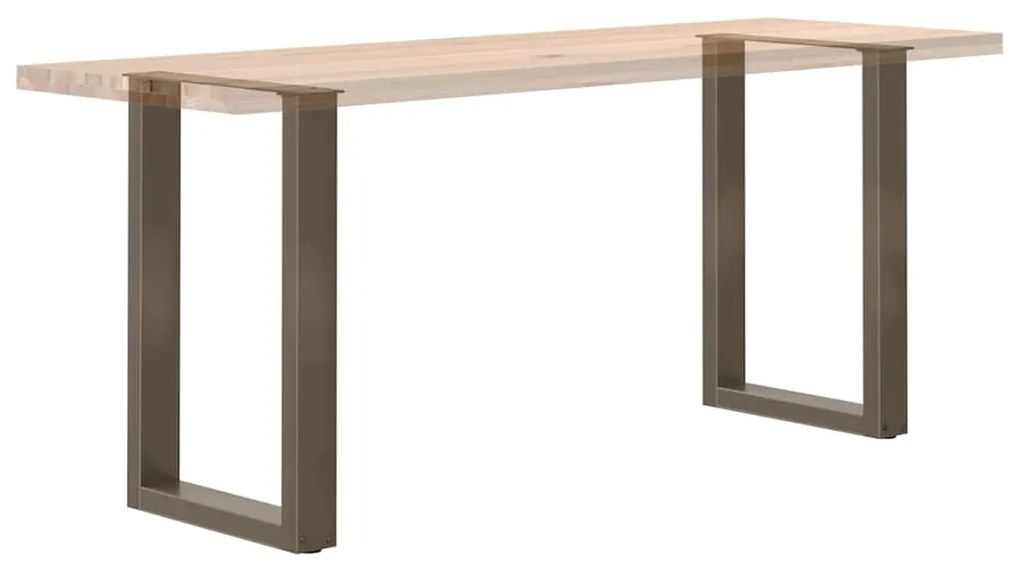 Pés para mesa de jantar em formato de U, 2 peças, aço natural, 50x(72-