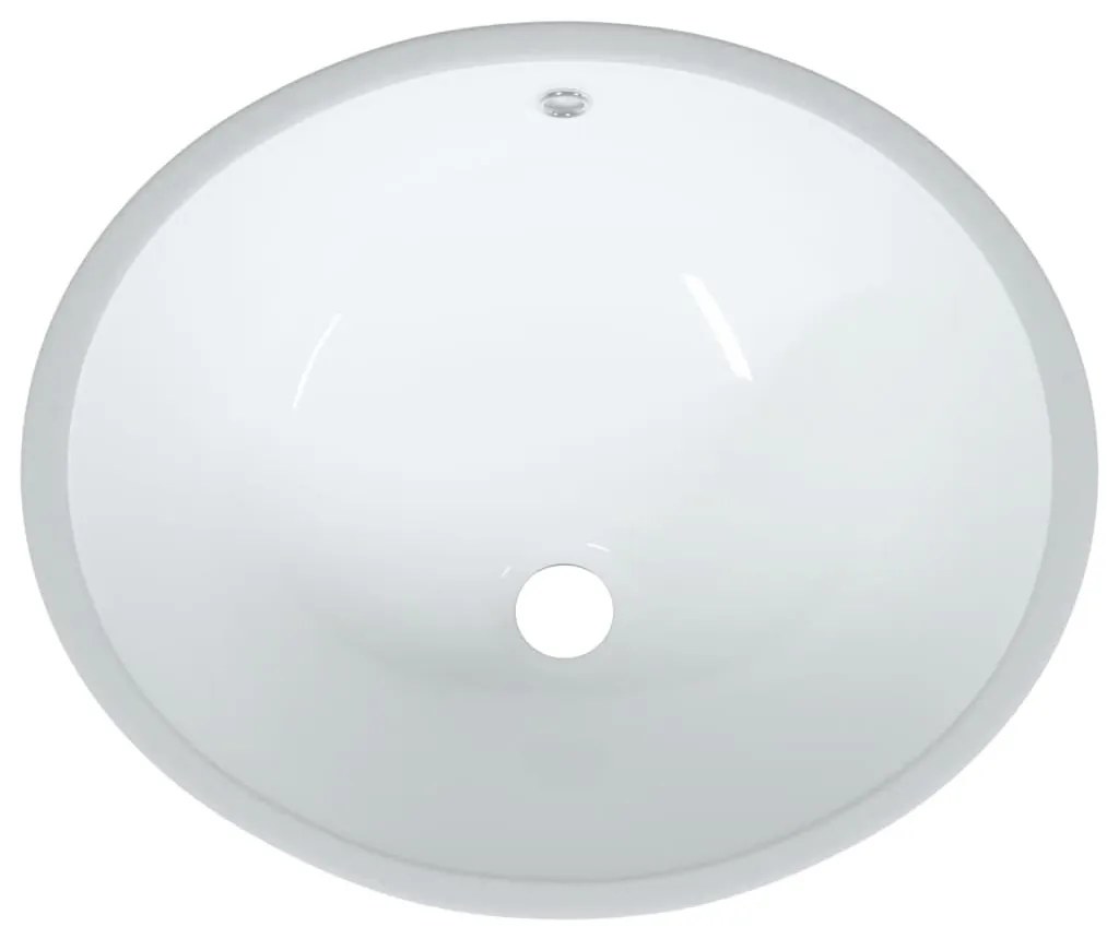 Lavatório casa de banho oval 47x39x21 cm cerâmica branco