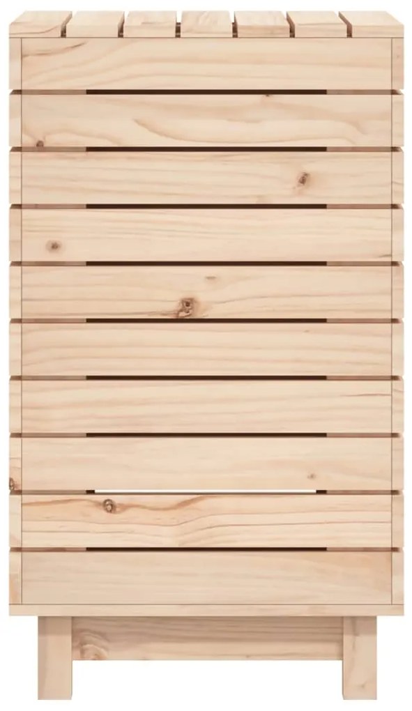 Cesto de roupa suja 44x44x76 cm madeira de pinho maciça