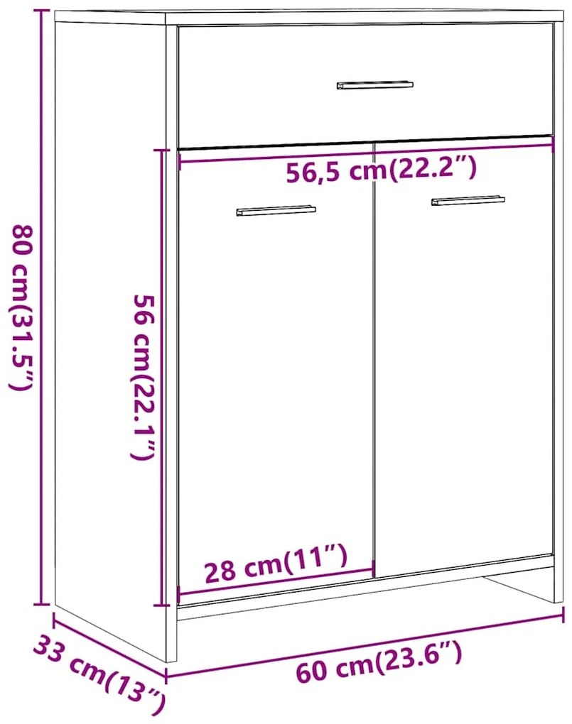 Armário de casa de banho 60x33x80cm contraplacado cinza cimento