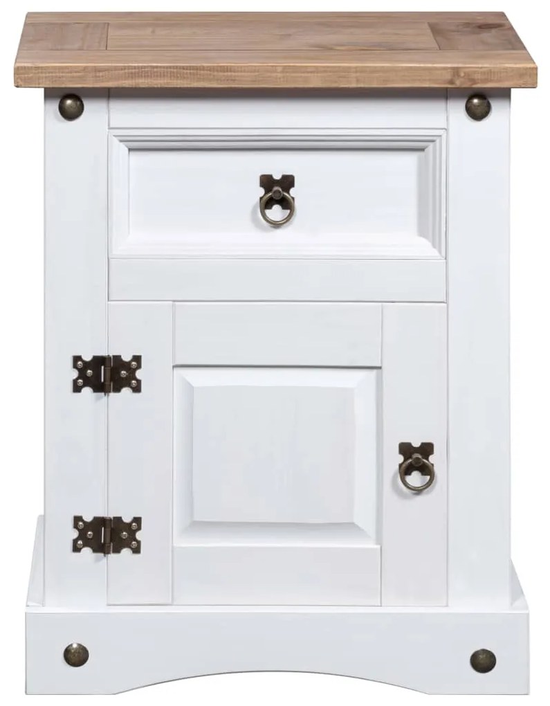 Mesa de cabeceira Corona pinho mexicano 53x39x67 cm branco