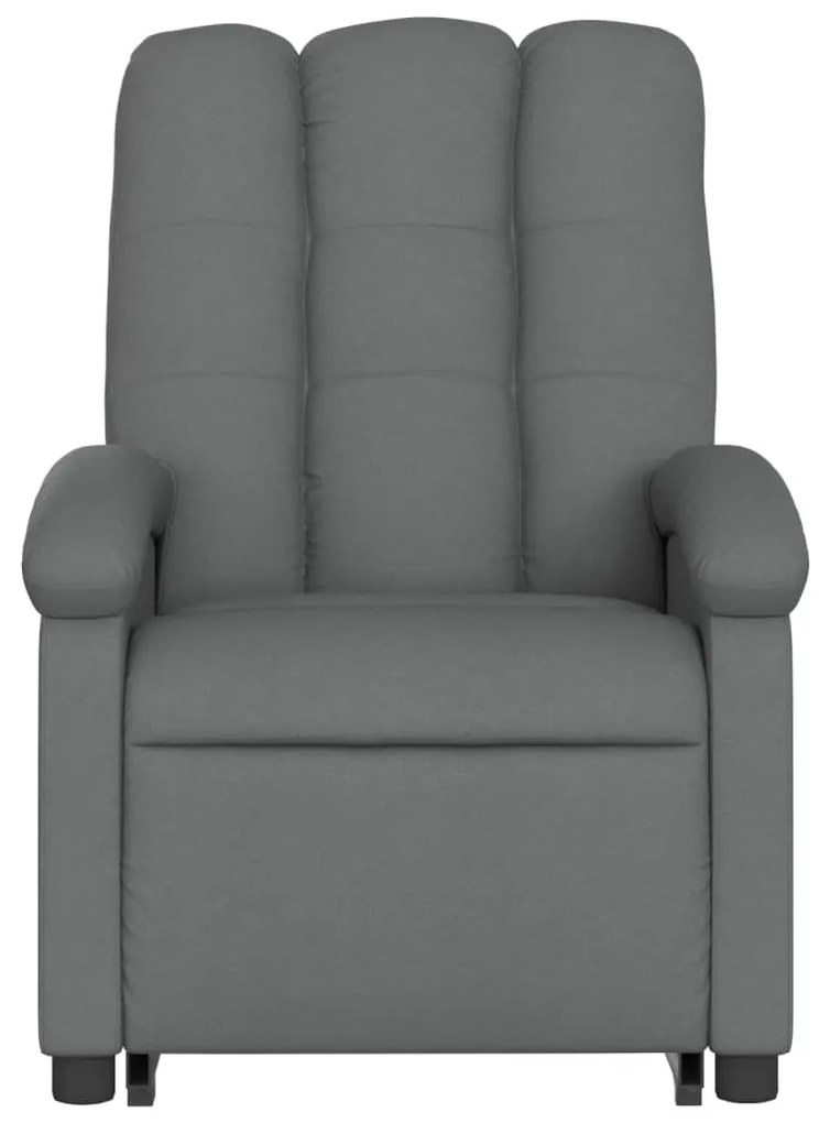 Poltrona elevatória de massagens tecido cinzento-escuro