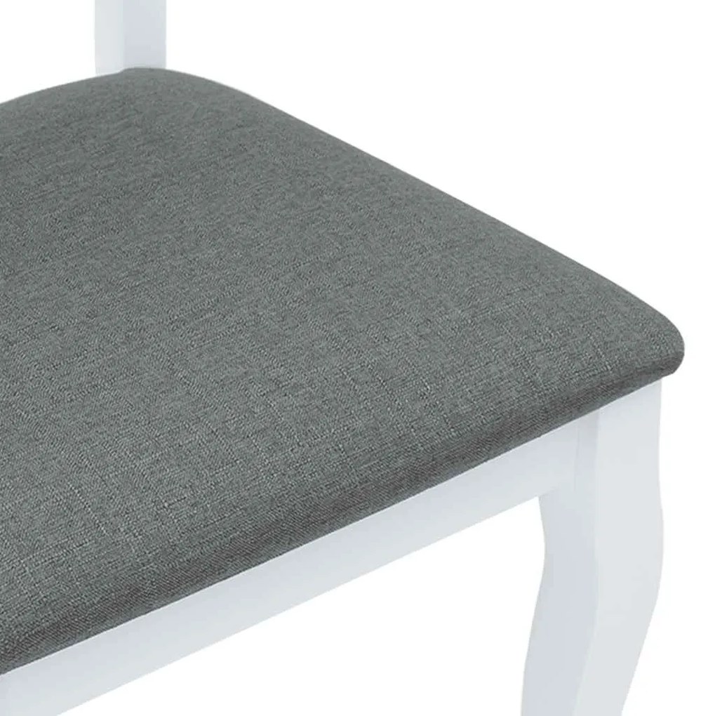 Cadeiras de jantar com almofadões 2 pcs madeira maciça branco