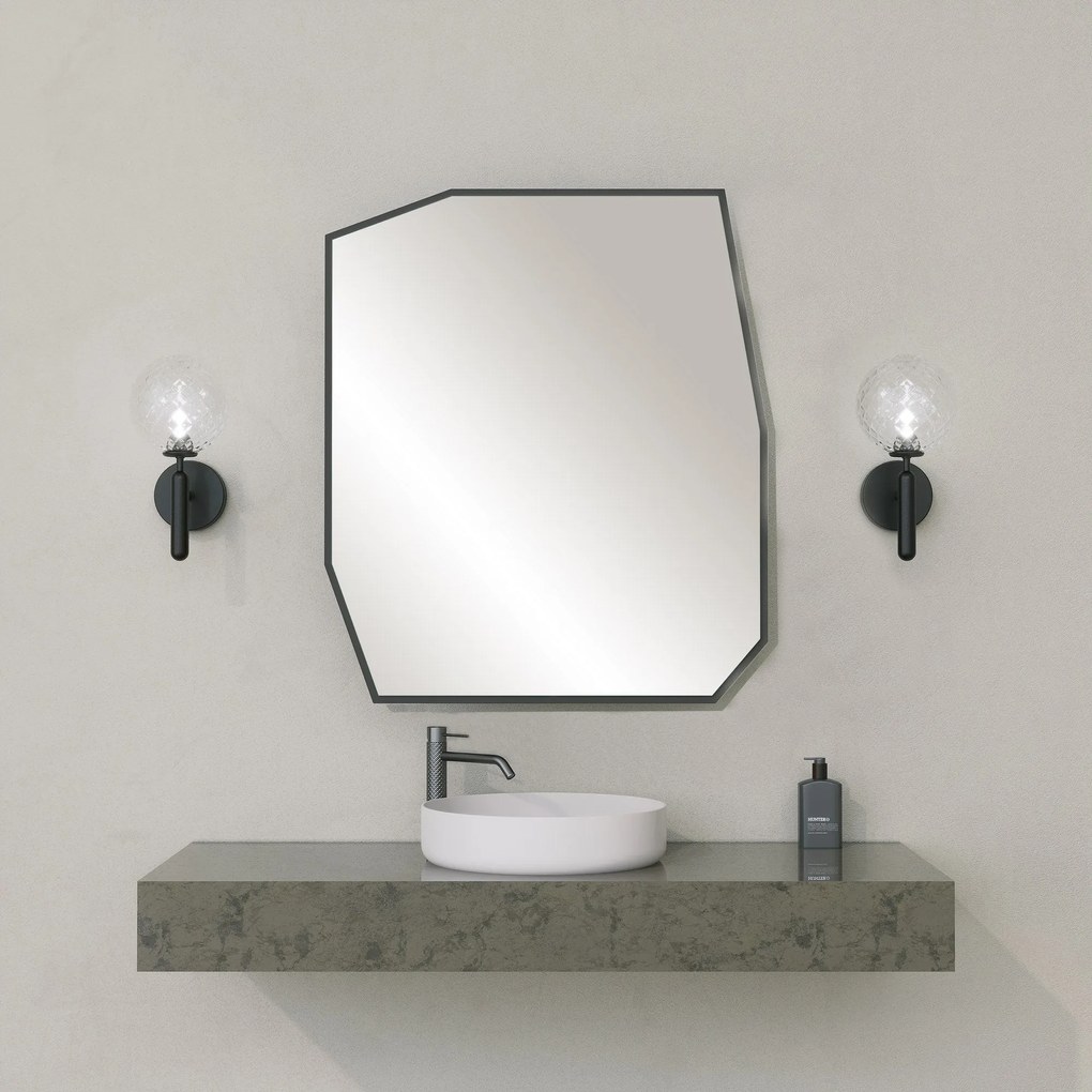 Espelho Decorativo Quartz – Preto – 70cm x 60cm x 2cm
