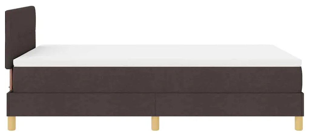 Cama Box Spring com Colchão Castanha Escura 120x200 cm Tecido