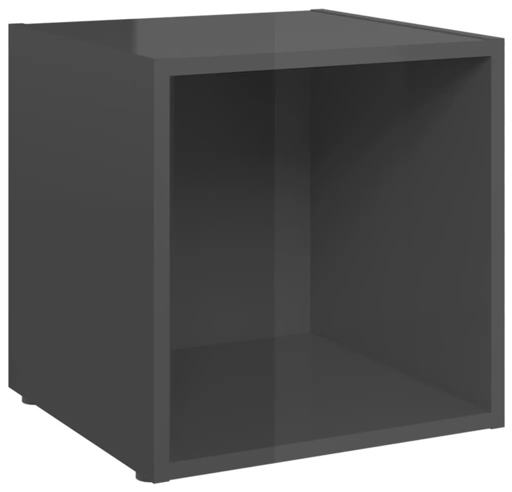 6 pcs conjunto móveis de TV derivados madeira cinza brilhante