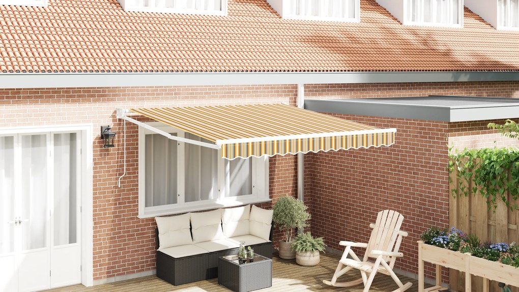 vidaXL Toldo Retrátil Multicor 300x250 cm Tecido