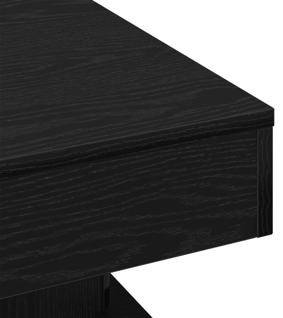 Mesa de Café vidaXL Preta Carvalho 57x57x30 cm Madeira de Engenharia