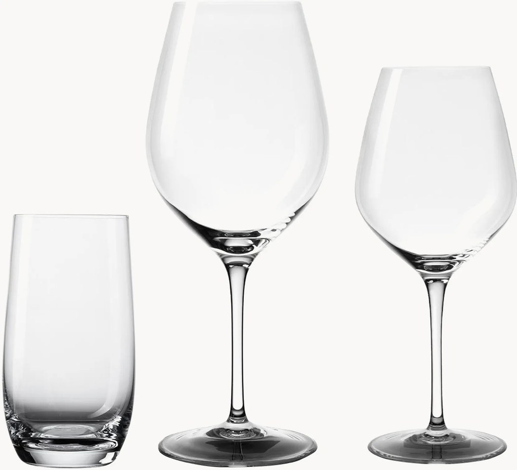 Copos em cristal Optima, conjunto de 18