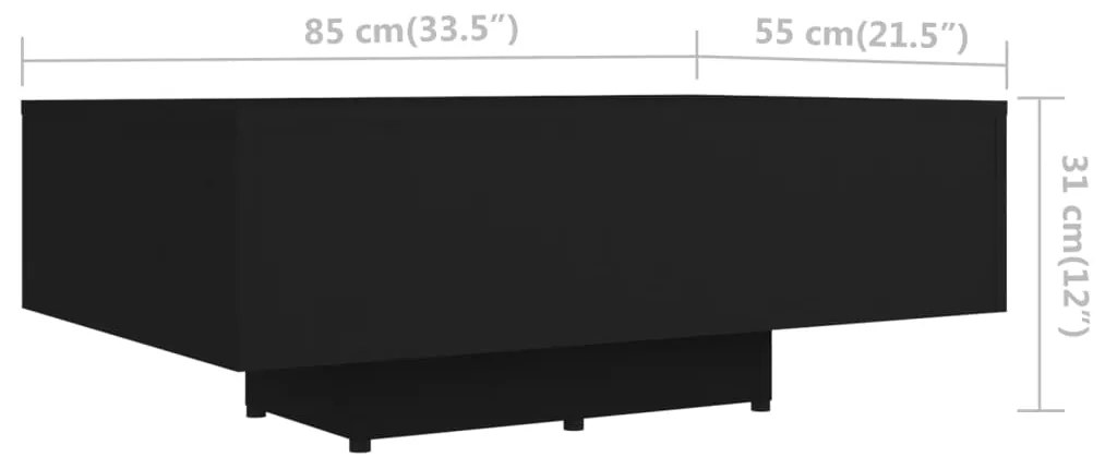 Mesa de centro 85x55x31 cm derivados de madeira preto
