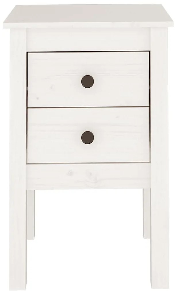 Mesa de cabeceira 40x35x61,5 cm madeira de pinho maciça branco