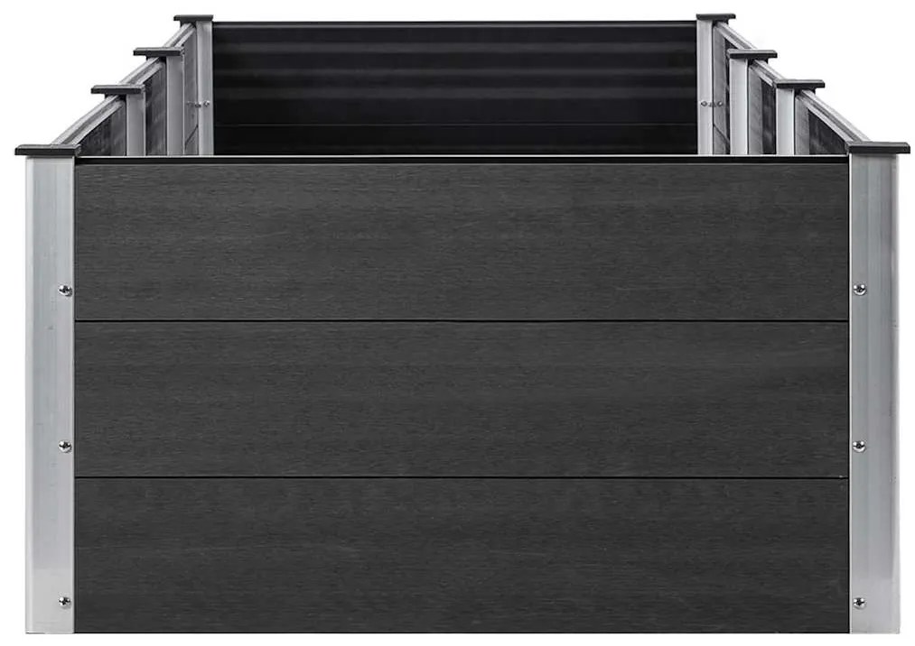 Canteiro de jardim elevado 300x100x54 cm WPC cinzento
