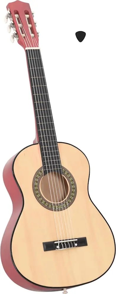 vidaXL Guitarra clássica iniciantes/crianças 1/2 34" madeira de tilia