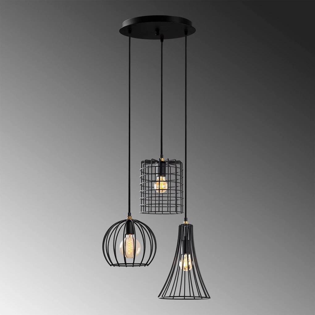 Candeeiro Teltrio – Preto Antique – 52 x 41 x 49-129 cm