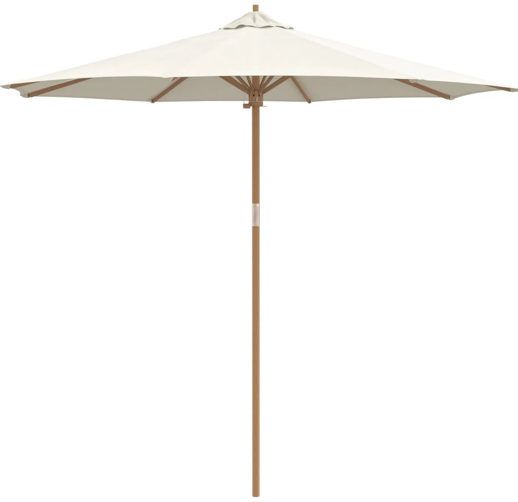 Parasol de Jardim Creme Branco 270x260 cm Bambu