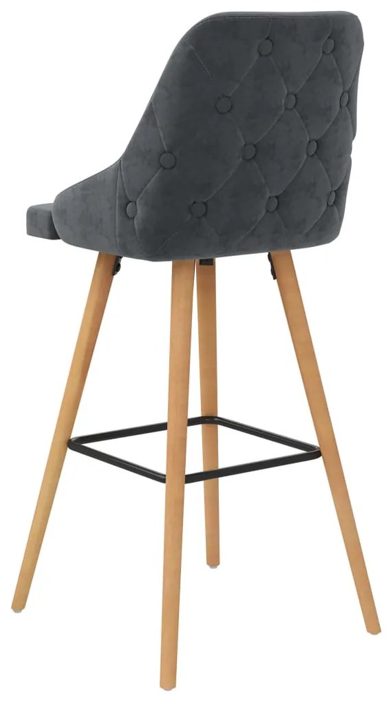 Bancos de bar 2 pcs veludo cinzento-escuro