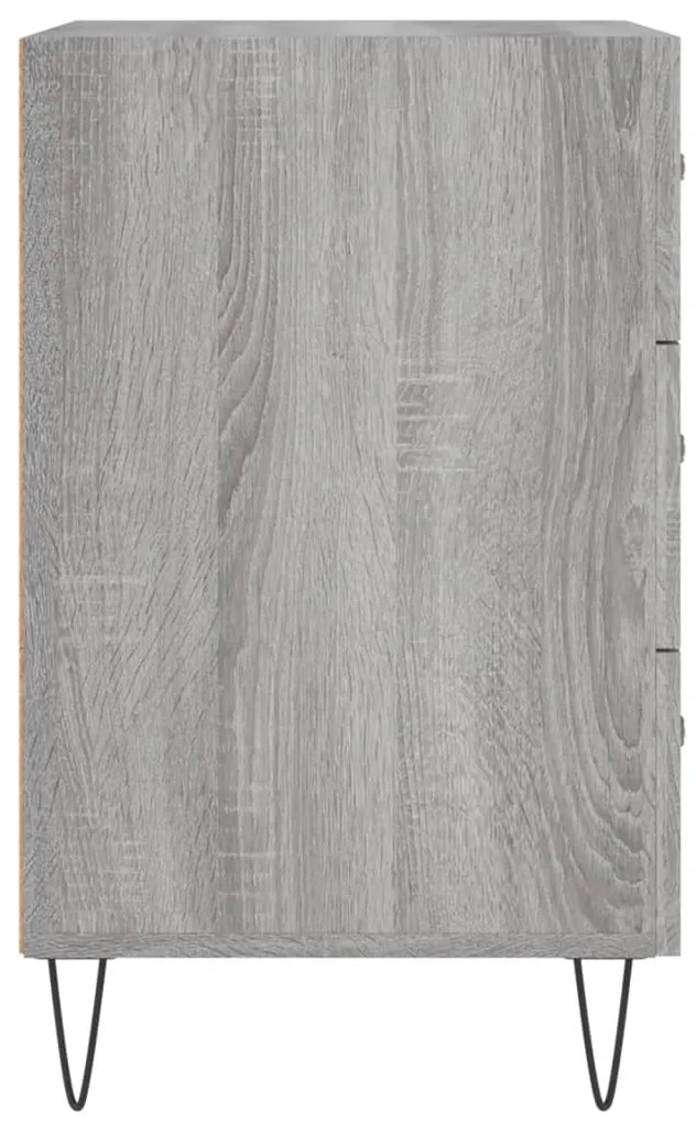 Mesa de cabeceira 40x40x66 cm derivados madeira cinzento sonoma