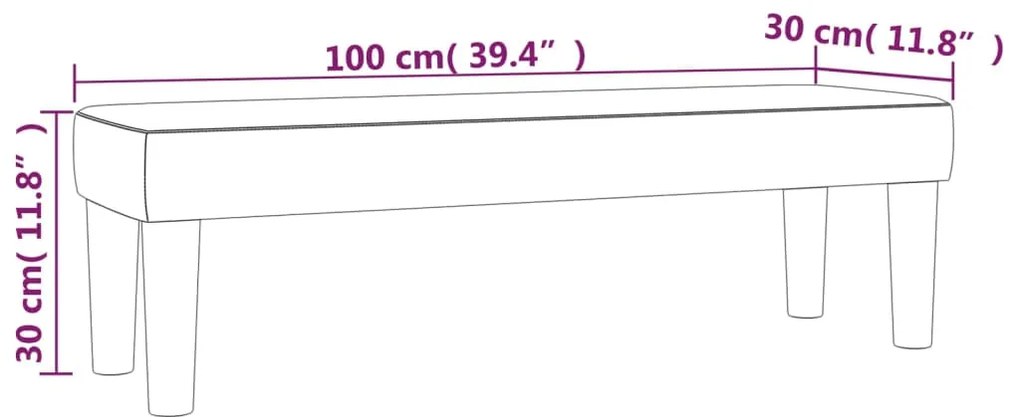 Banco 100x30x30 cm tecido castanho-escuro