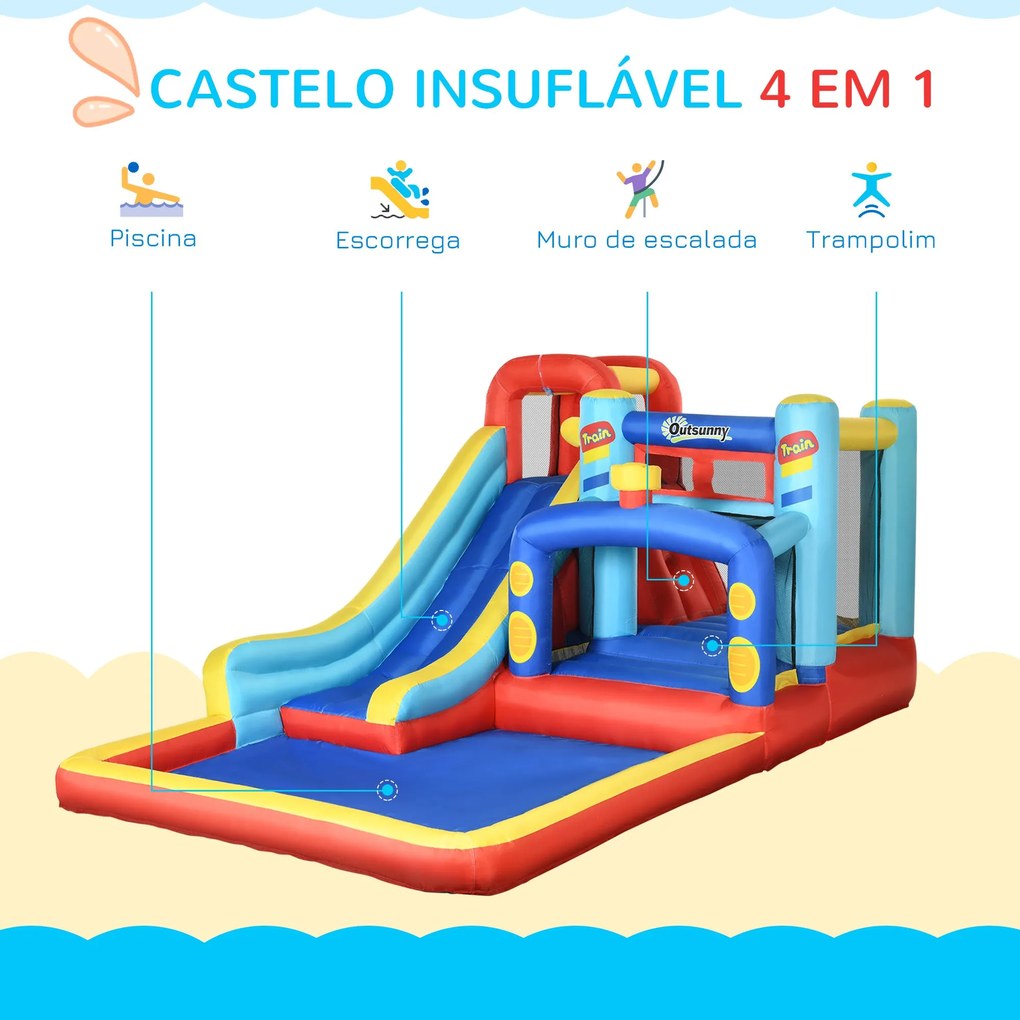 Parque Aquático / Castelo Insuflável com Inflador para Crianças de 3-8