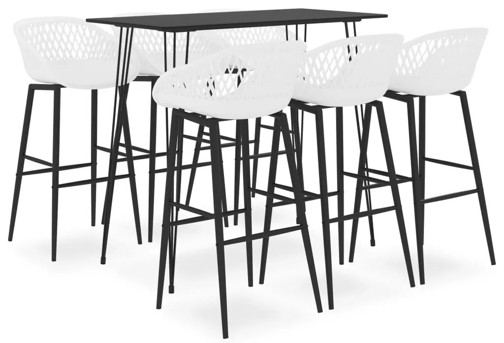 7 pcs conjunto de bar preto e branco