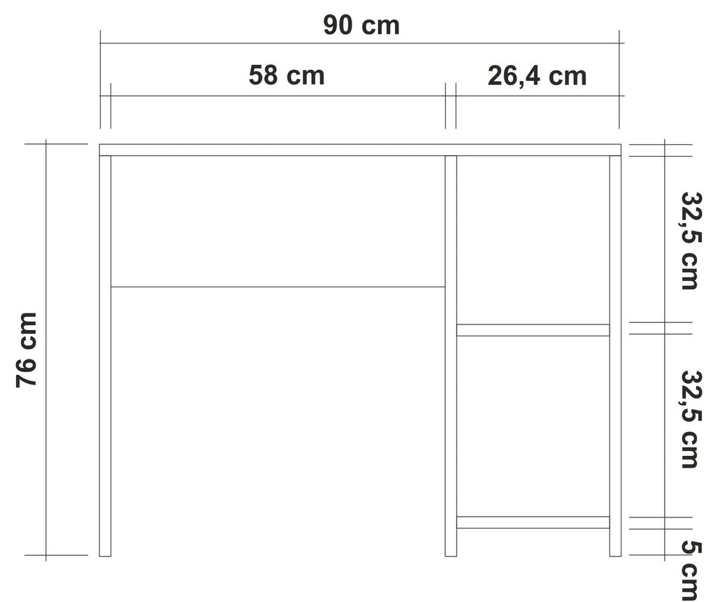 Secretária Mundus – Branco – 90x76x50 cm