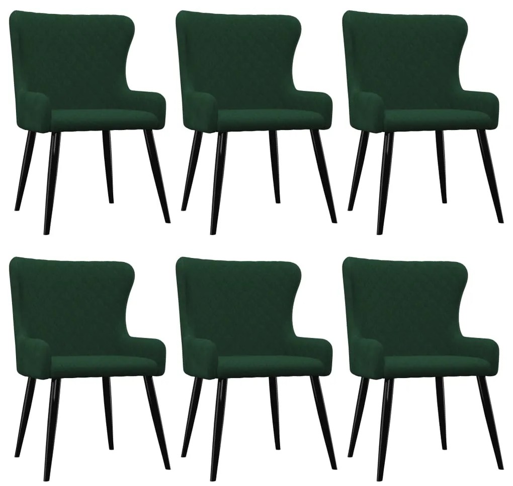 vidaXL Cadeiras de jantar 6 pcs veludo verde