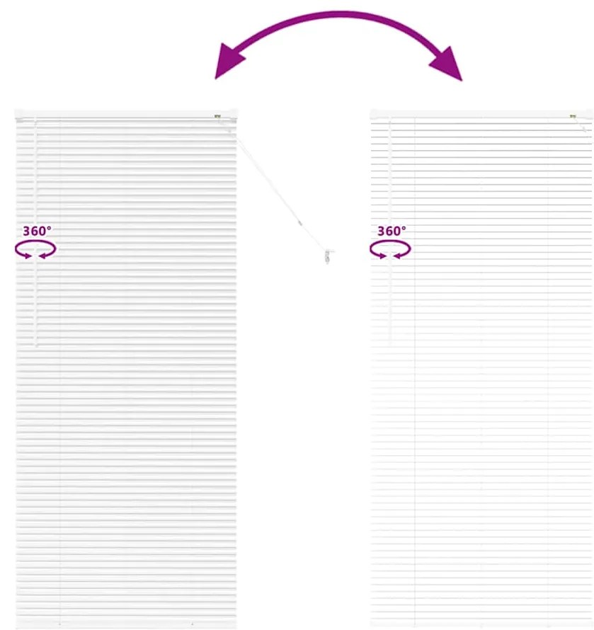 Persiana de Janela com cortinas Outros Manual Branco 80 x 130 cm Alumí