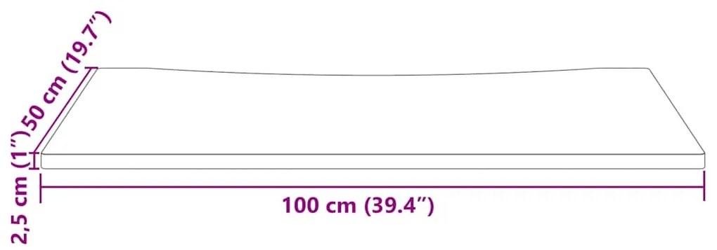 Tampo de secretária 100x50x2,5 cm pinho maciço branco