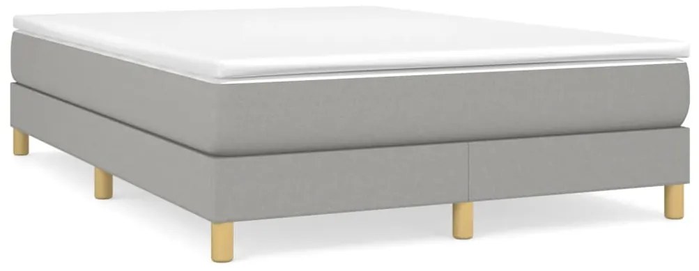 3120614 vidaXL Estrutura de cama 140x200 cm tecido cinza-claro
