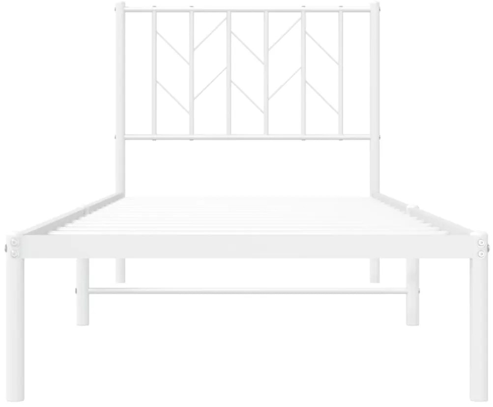 Estrutura de cama com cabeceira 80x200 cm metal branco