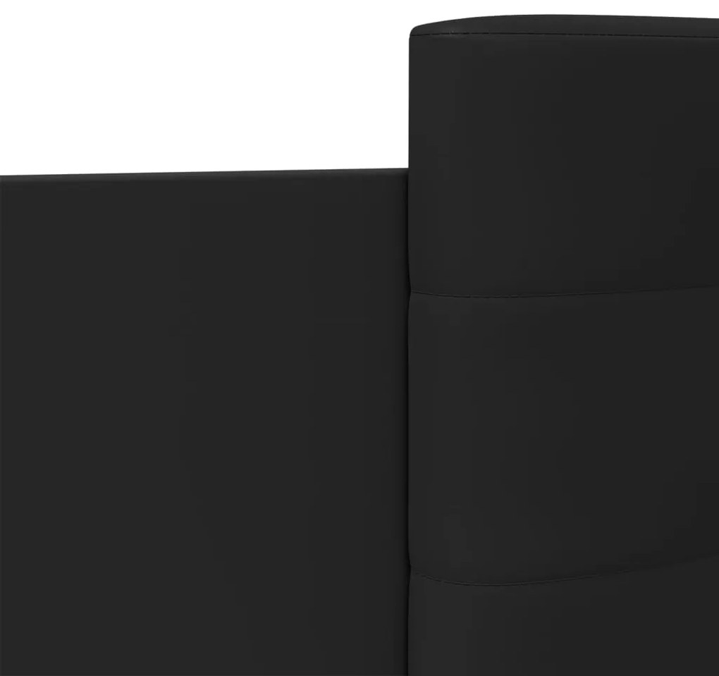 Estrutura de cama com cabeceira e luzes LED 90x200 cm preto