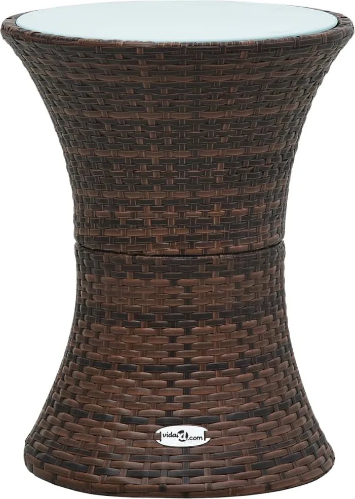 vidaXL Mesa de apoio jardim em forma de djembé vime PE castanho