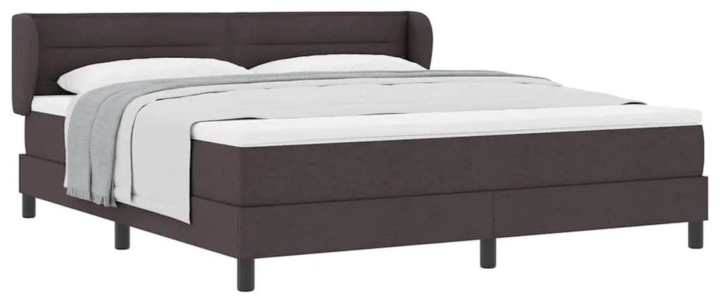 Cama Box com Colchão vidaXL Castanho Escuro 180x200 cm Tecido
