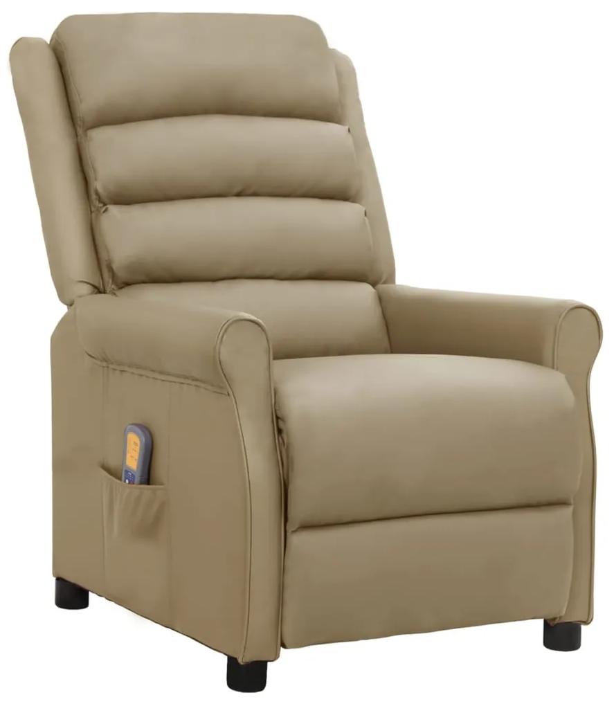 338831 vidaXL Cadeira de massagens couro artificial cappuccino