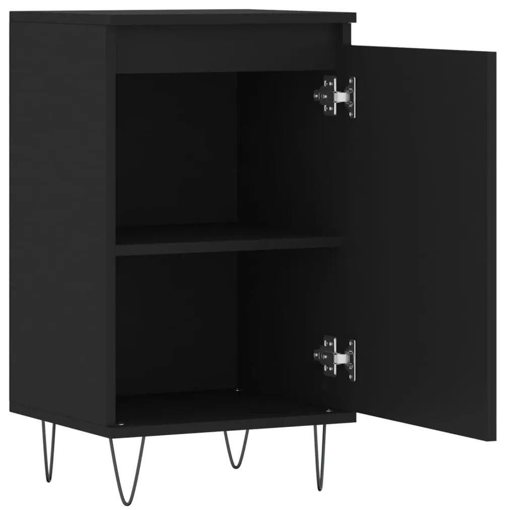 Aparadores 2 pcs 40x35x70 cm derivados de madeira preto