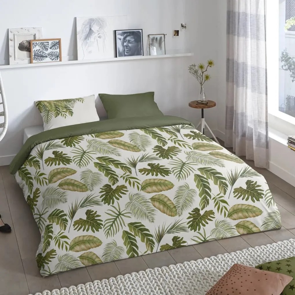 437828 Good Morning Capa de edredão LEWIS 155x220 cm verde