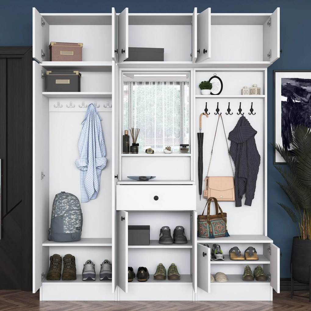 Hall Stand EA108 – Branco – 179,6 x 226,4 x 35,5 cm