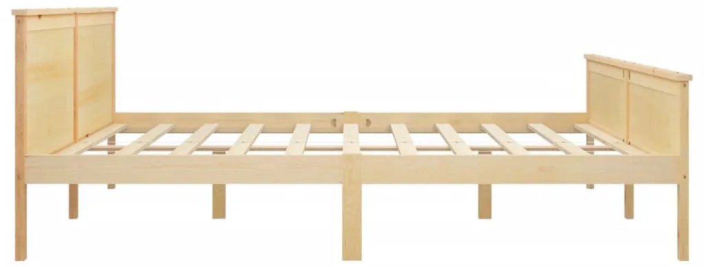 Estrutura de cama 200x200 cm pinho maciço preto